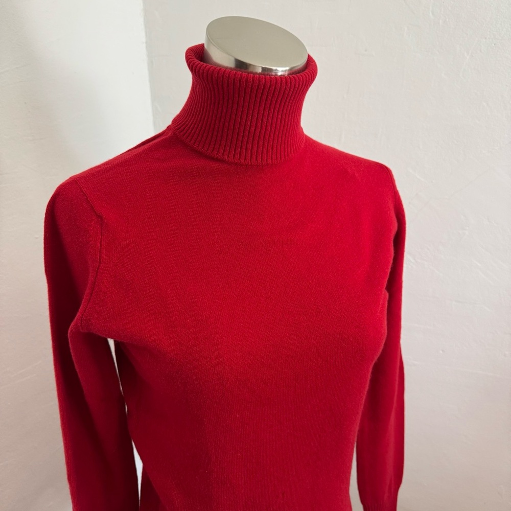 Lord & Taylor Vibrant Red 100% Cashmere Turtleneck Sweater